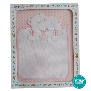 Baby Crib Blanket - Large Rhombus Interlock Fabric - Pink